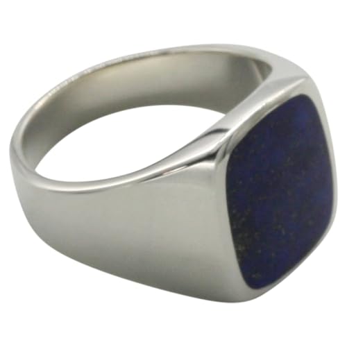 Feiner Siegelring aus 925er Silber mit Lapislazuli, Größe:54 (17.3 mm) von ju .q SILBER
