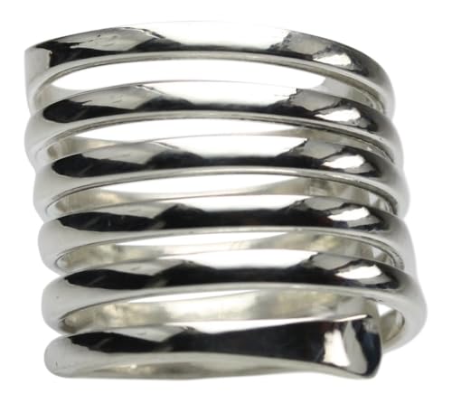 Feiner Spiralring aus 925er Sterlingsilber, Größe:54 (17.3 mm) von ju .q SILBER