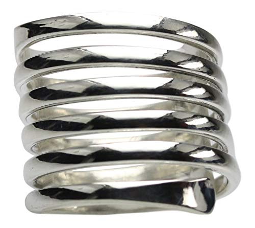 ju .q SILBER Feiner Spiralring aus 925er Sterlingsilber, Größe:Größe 57 (18.2 mm) von ju .q SILBER