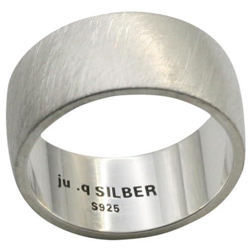 Hochwertig gebürsteter Bandring aus 925er Silber 9mm breit, Größe:58 (18.5 mm) von ju .q SILBER