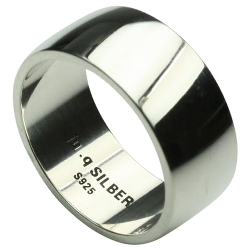 Hochwertig polierter Bandring aus 925er Silber 9mm breit, Größe:56 (17.8 mm) von ju .q SILBER