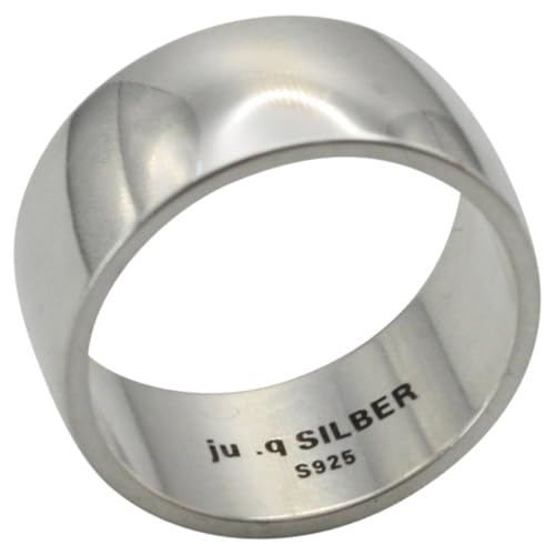Hochwertig polierter Bandring aus 925er Silber 9mm breit, Größe:64 (20.4 mm) von ju .q SILBER