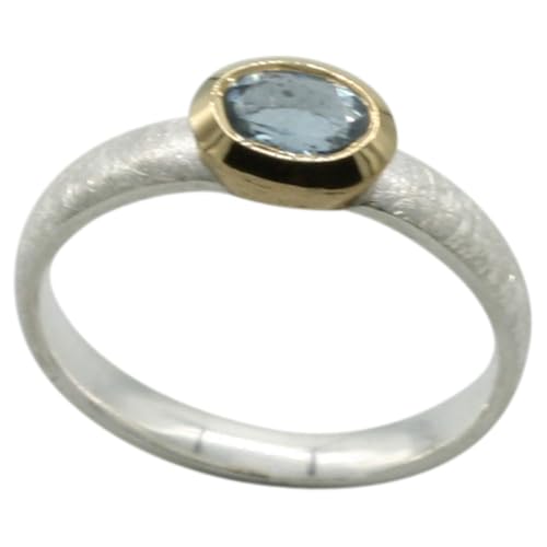 ju .q SILBER 925er Silberring mit strahlendem Aquamarin, Größe:53 (17 mm) von ju .q SILBER