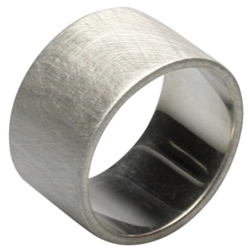 Bildschöner 12 mm breiter gebürsteter 925er Silberring, Größe:69 (22 mm) von ju .q SILBER