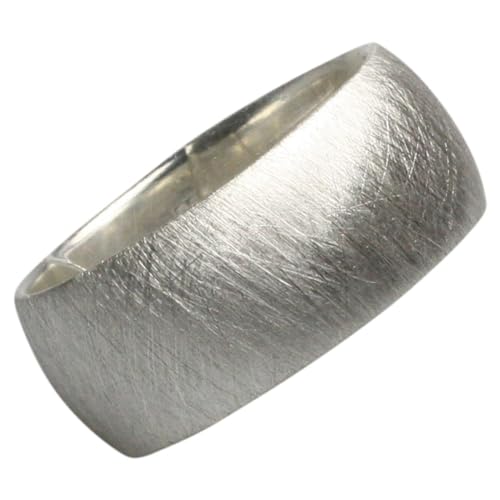 ju .q SILBER Bildschöner abgerundeter gebürsteter 925er Silberring 9 mm, Größe:62 (19.8 mm) von ju .q SILBER