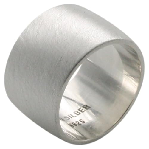 Breiter eleganter gebürsteter 925er Silberring ca. 16 Gramm, Größe:66 (21 mm) von ju .q SILBER