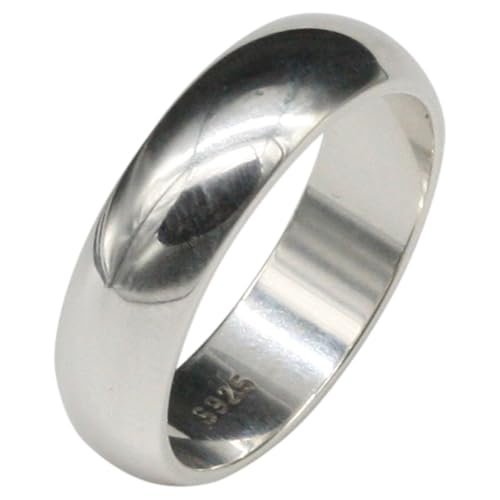 Edler abgerundeter polierter 925er Silberring 6mm, Größe:59 (18.8 mm) von ju .q SILBER
