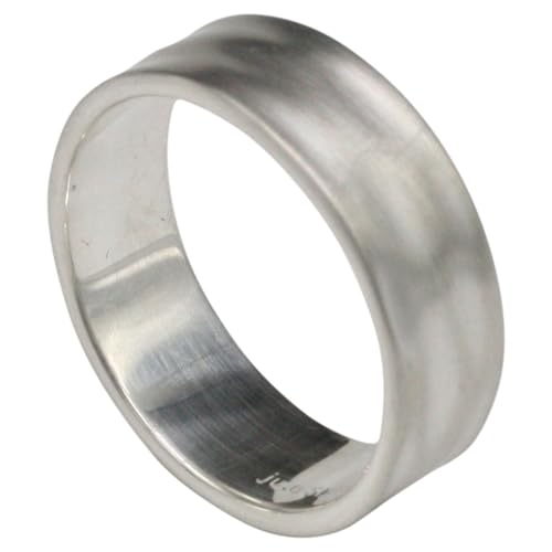 Fein gehämmerter mattierter 925er Silberring 8mm, Größe:64 (20.4 mm) von ju .q SILBER