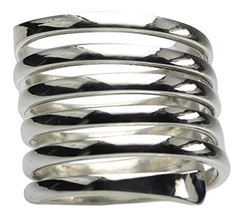 ju .q SILBER Feiner Spiralring aus 925er Sterlingsilber, Größe:Größe 61 (19.4 mm) von ju .q SILBER