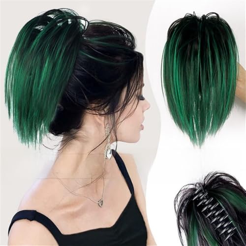 Haarknoten, Hühnerstall Kugelkopf Perücke Greifclip Hot Girl Kopfschmuck Haarpaket Lazy Fluffy Dish Perücke Hai Clip Perücke Haarring, für den Alltag(Green) von juanluck-s