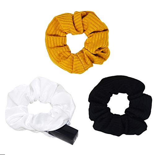 Bunte Scrunchies Samt Haargummi für Mädchen und Damen Velvet Haarbänder Haarschmuck mit versteckter Reißverschlusstasche von Juanxian