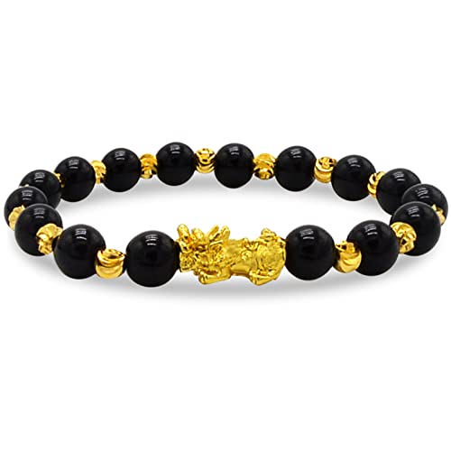 juanxian Feng Shui Schwarzer Obsidian Reichtum Armband Pi Xiu Armbänder ziehen Reichtum und Glück an W5355 von juanxian