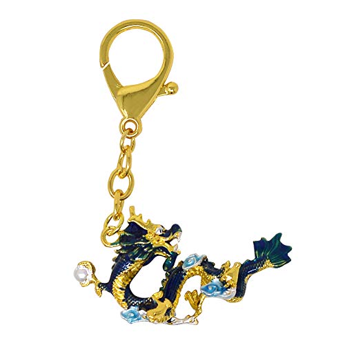 juanxian Schlüsselanhänger mit Drachenmotiv, himmlischer blauer Drache, W4255 von juanxian