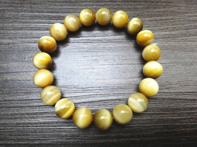 10 Mm Natural Yellow Tiger Eye Perlen Armband 10 Mm Natural Yellow Tiger Eye Perlen Armband von juat