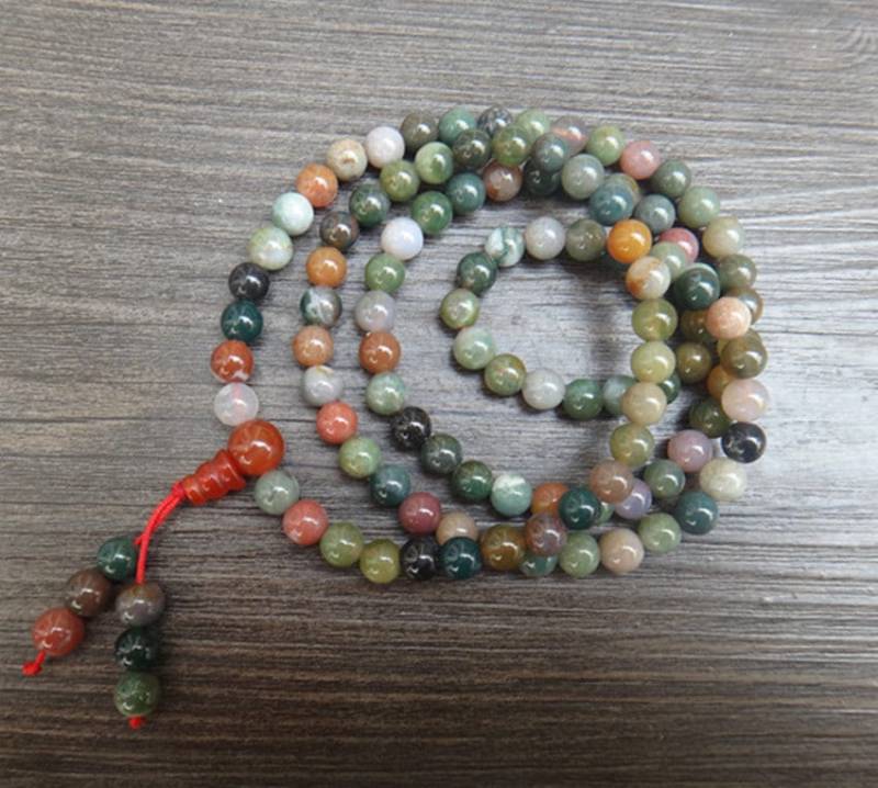 33 Zoll 8 Mm Natürliche Jade Farbige Perlen Armband 108 Gebet Zen Mala von juat