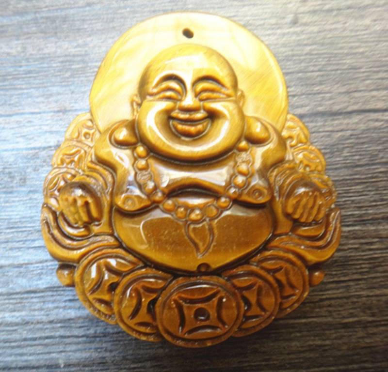 Aaa Natürlicher Tigerauge Amulett Anhänger Buddha Zen Aaa Natürlicher Tigerauge Amulett Anhänger Buddha Zen von juat