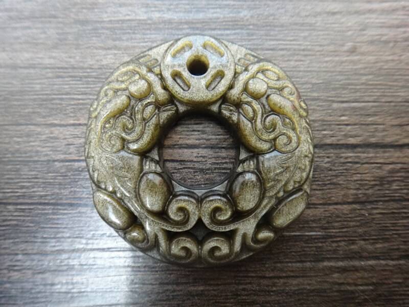 Natürlich Gold Obsidian Tapferen Truppen Peace Buckle Glück Amulett Pi Yao Anhänger Natürlich Gold Obsidian Tapferen Truppen Peace Buckle Glück Amulett Pi Yao Anhänger von juat