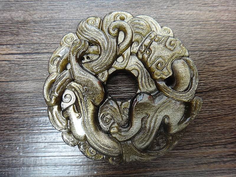 Natürlich Gold Obsidian Tapferen Truppen Peace Buckle Glück Amulett Pi Yao Anhänger Natürlich Gold Obsidian Tapferen Truppen Peace Buckle Glück Amulett Pi Yao Anhänger von juat