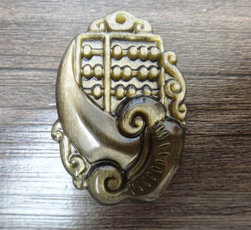 Natürliche Gold Obsidian Wunschdenken Glück Amulett Anhänger Abacus Natürliche Gold Obsidian Wunschdenken Glück Amulett Anhänger Abacus von juat