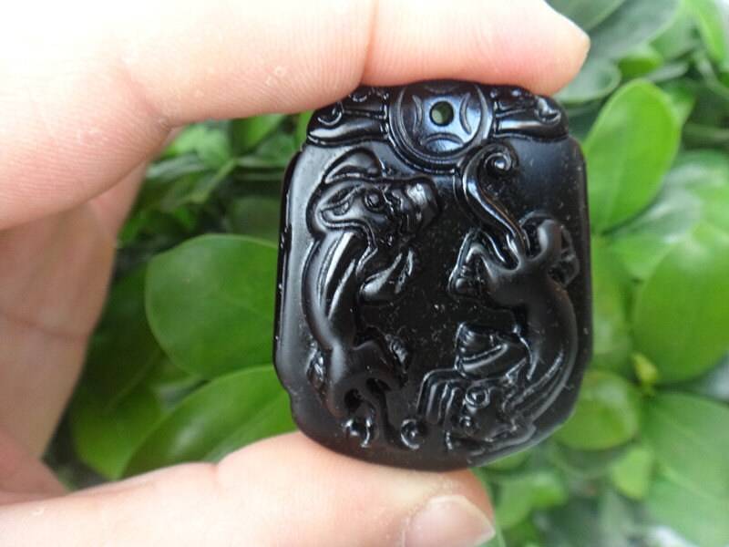 Natürliche Obsidian Amulett Anhänger Pi Yao Natürliche Obsidian Amulett Anhänger Pi Yao von juat