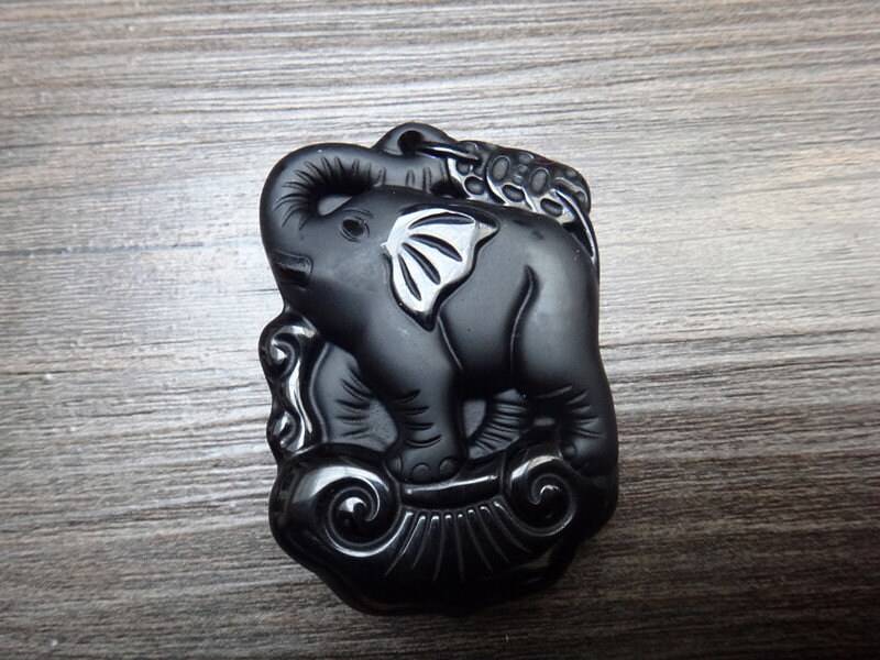 Natürliche Obsidian Anhänger Elefant Natürliche Obsidian Anhänger Elefant von juat