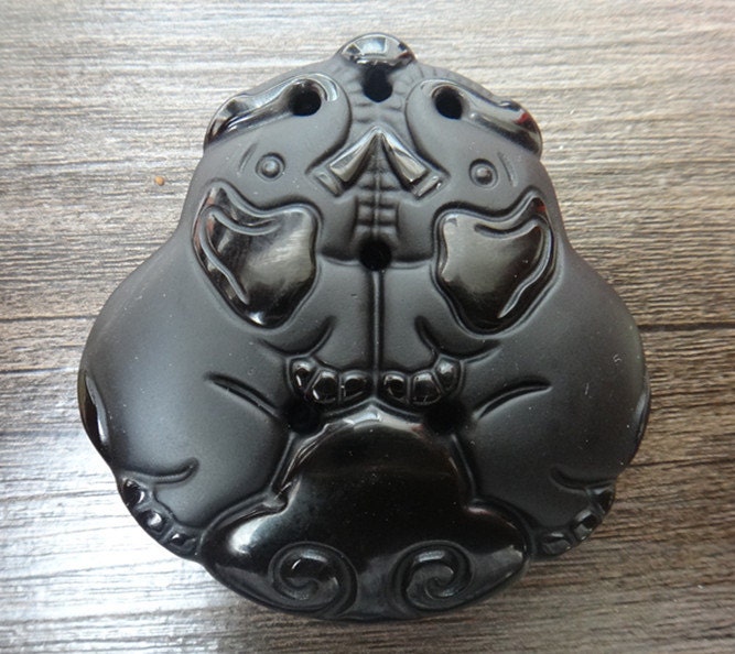 Natürliche Obsidian Anhänger Elefant von juat