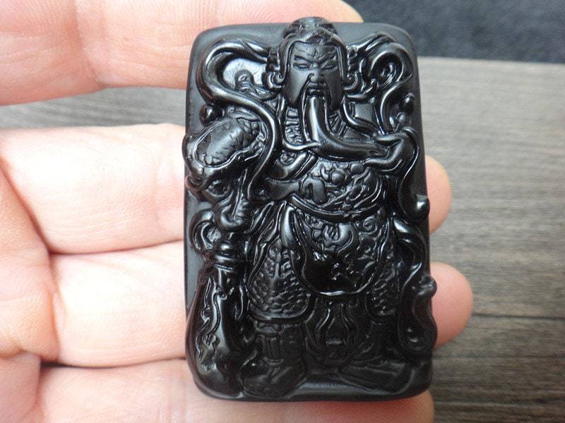 Natürliche Obsidian Guan Yu Amulett Anhänger Gong Glück Natürliche Obsidian Guan Yu Amulett Anhänger Gong Glück von juat