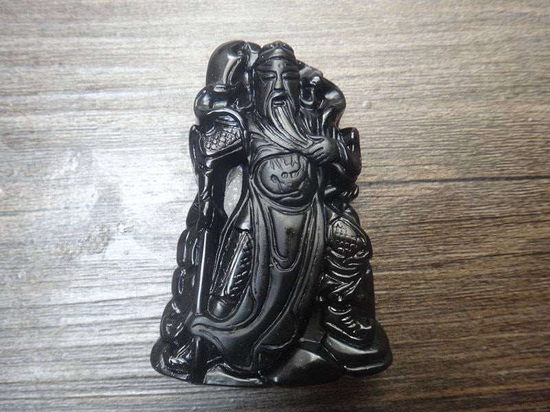 Natürliche Obsidian Guan Yu Anhänger Amulett Natürliche Obsidian Guan Yu Anhänger Amulett von juat