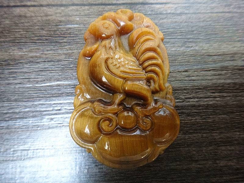 Natürliche Tiger Eye Stein Amulett Anhänger Huhn Natürliche Tiger Eye Stein Amulett Anhänger Huhn von juat