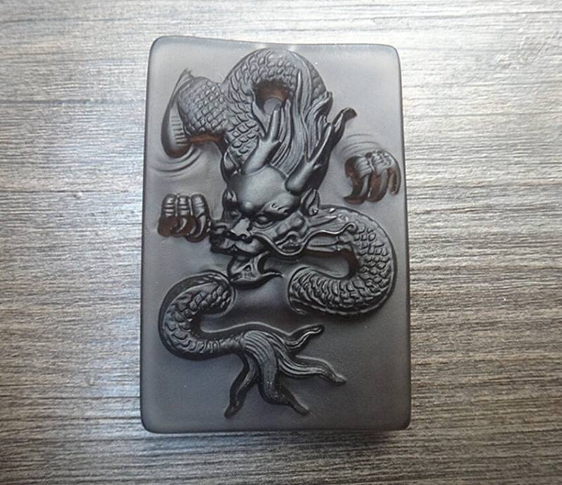 Natürlichem Eis Art Regenbogen Augen Obsidian Dragon Anhänger Dsc08252 von juat