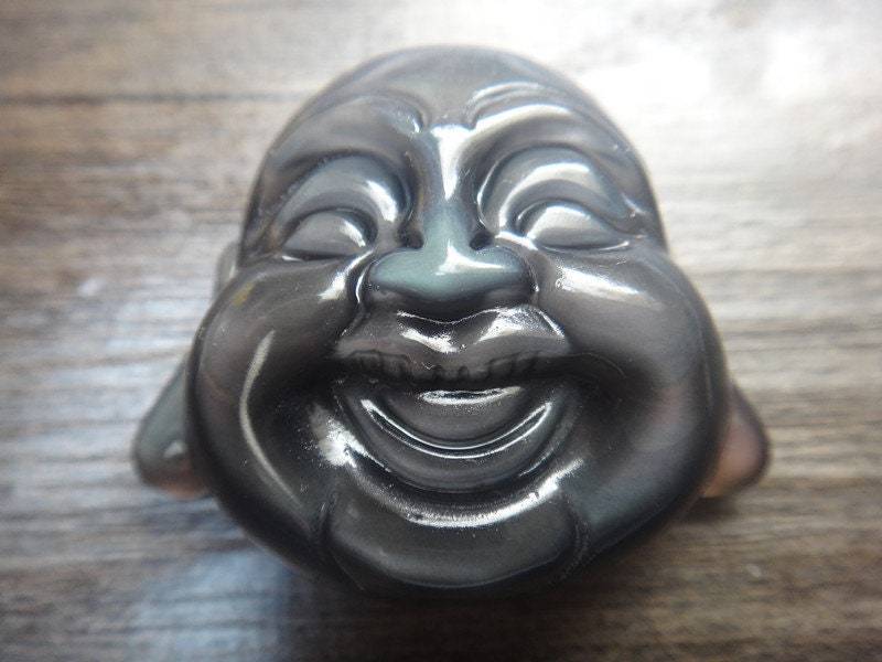Natürlichem Eis Art Regenbogen Augen Obsidian "Sakyamuni" Buddha Kopf Anhänger Natürlichem Eis Art Regenbogen Augen Obsidian "Sakyamuni" Buddha Kopf Anhänger von juat