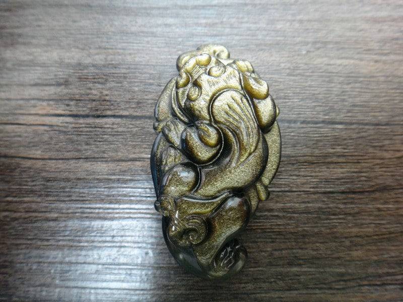 Natürlicher Gold Obsidian Amulett Anhänger Pi Yao Natürlicher Gold Obsidian Amulett Anhänger Pi Yao von juat
