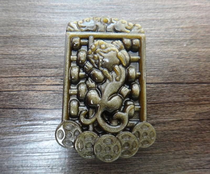 Natürlicher Goldobsidian Anhänger Glücksbringer Talisman Abacus Pi Yao Natürlicher Goldobsidian Anhänger Glücksbringer Talisman Abacus Pi Yao von juat