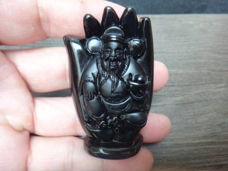 Natürlicher Obsidian Stein Anhänger "Fortuna Buddha" Natürlicher Obsidian Stein Anhänger "Fortuna Buddha" von juat