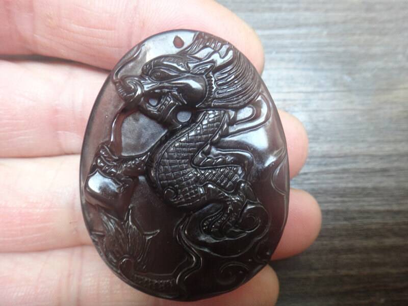 Natureis Art Rainbow Augen Obsidian Dragon Anhänger Frieden Geschenk Natureis Art Rainbow Augen Obsidian Dragon Anhänger Frieden Geschenk von juat