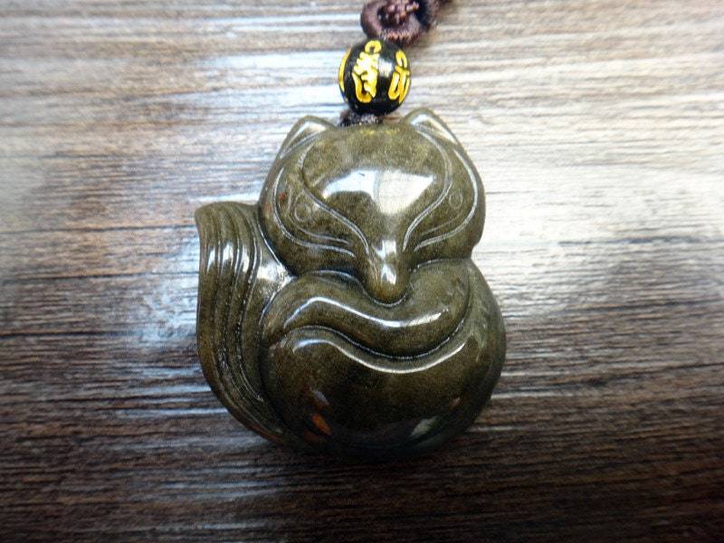 Perfekte Natürliche Gold Obsidian Fox Maskottchen Perfekte Natürliche Gold Obsidian Fox Maskottchen von juat