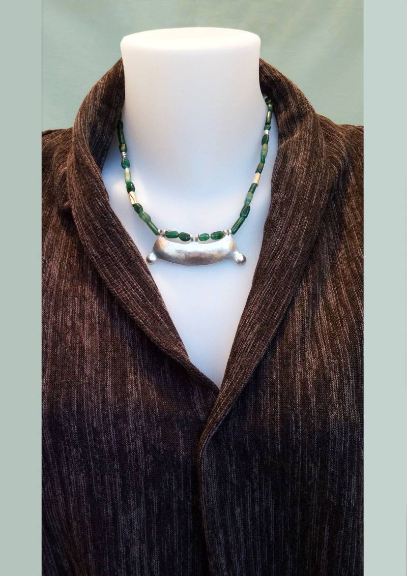 Silber Anhänger, Grüne Aventurin Kette Mit 925 Silber Anhänger.ethno Schmuck Silber Anhänger, Grüne Aventurin Kette Mit 925 Silber Anhänger.ethno Schmuck von judjewels