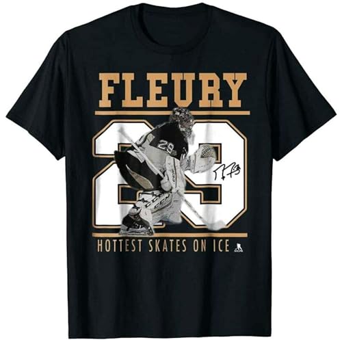 ETHY Marc Andre Fleury Las Vegas Knights Hockey Apparel T-Shirt Short-Sleeve Shirt Black M von jujiabao