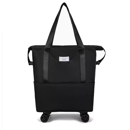 Juju Dual Reisetasche Damen Mit Rädern - Sporttasche Damen Handgepäck - Weekender Damen Handgepäck Tasche - Sporttaschen Travel Bag Reisetaschen - Reisetasche Handgepäck (Schwarz, M) von juju GOODS