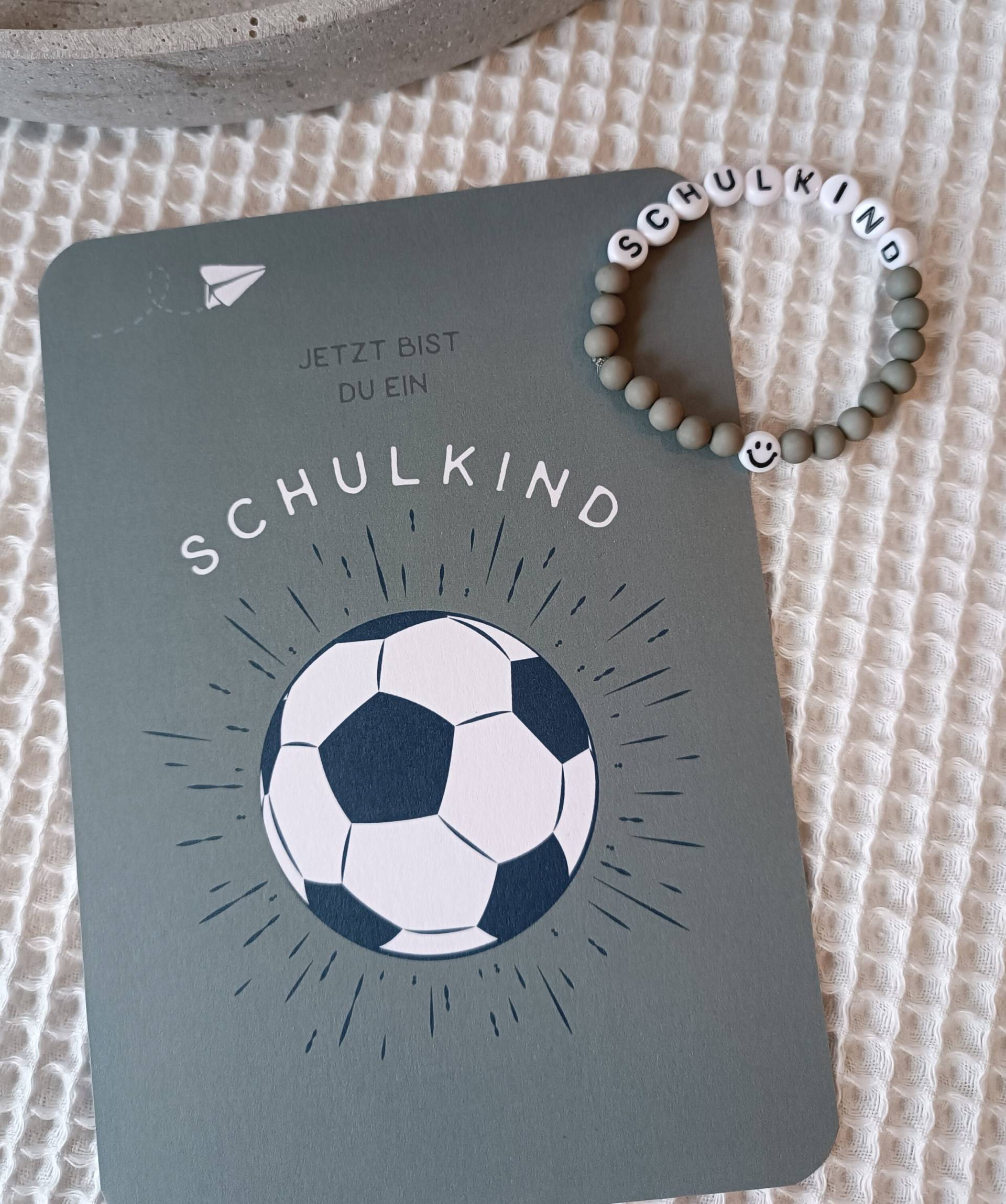 Armband Schulkind Mit Karte Einschulung Fußball von julchensetsyshop