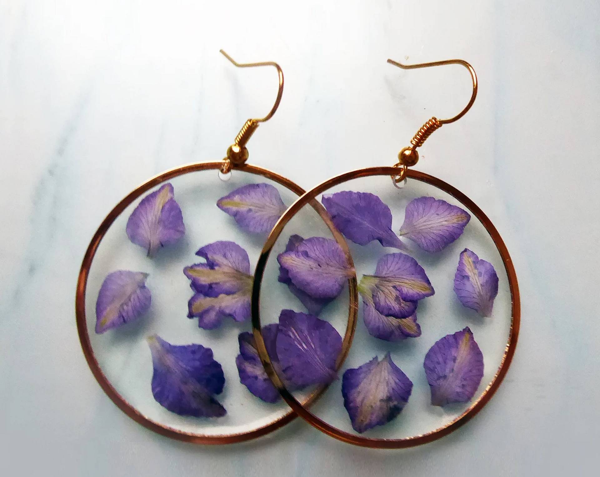 Blaue Blumen Ohrringe, Handgefertigte Ohrhänger, Geschenk Für Sie von julialinjewelry