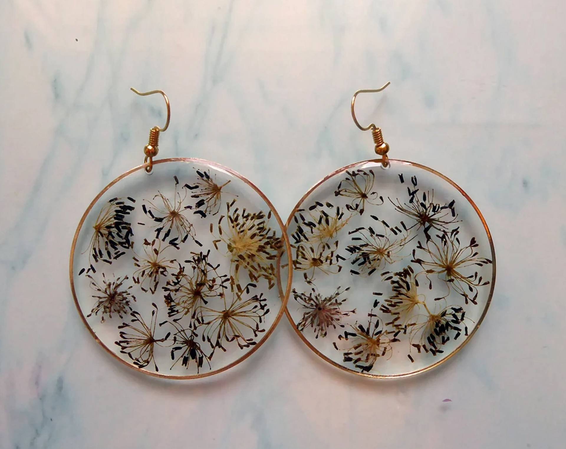 Blumen Baumeln Ohrringe, Floraler Naturschmuck, Geschenk Für Sie von julialinjewelry