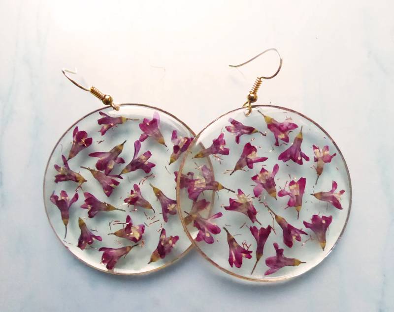 Bunte Blumen Ohrringe, Moderner Statement Schmuck, Modedesign, Geschenk Damen von julialinjewelry