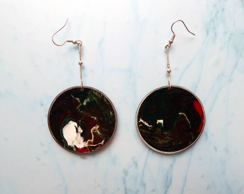 Einzigartige Avantgarde-Kunstohrringe, Statement-Schmuckgeschenk Für Frau von julialinjewelry