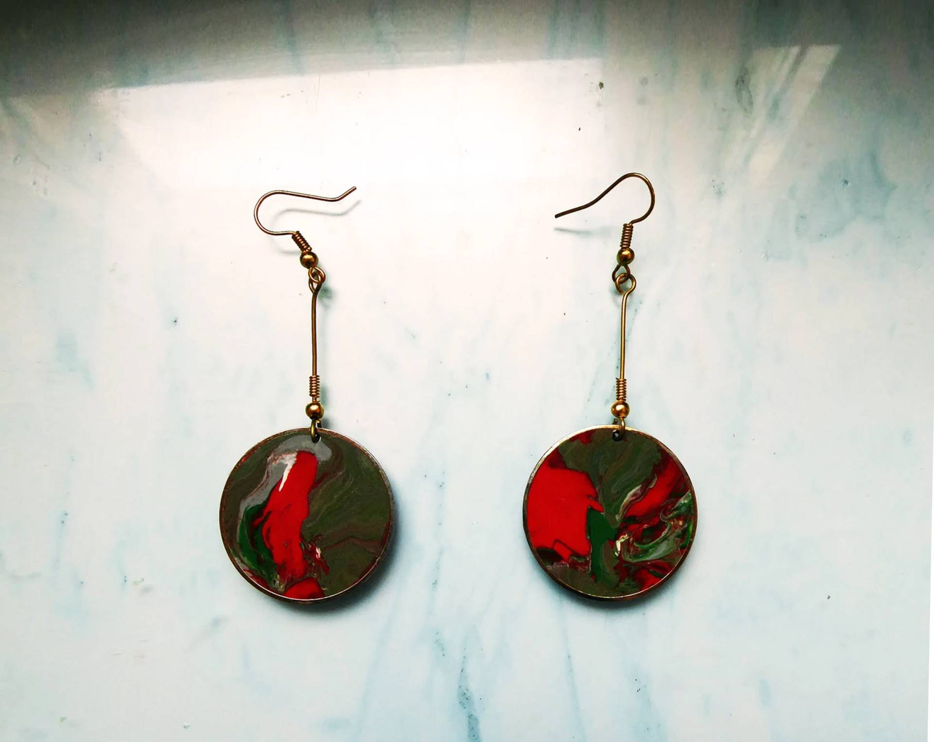 Einzigartige Baumelnde Kunstohrringe, Farbenfrohes Schmuckgeschenk Für Freundin von julialinjewelry