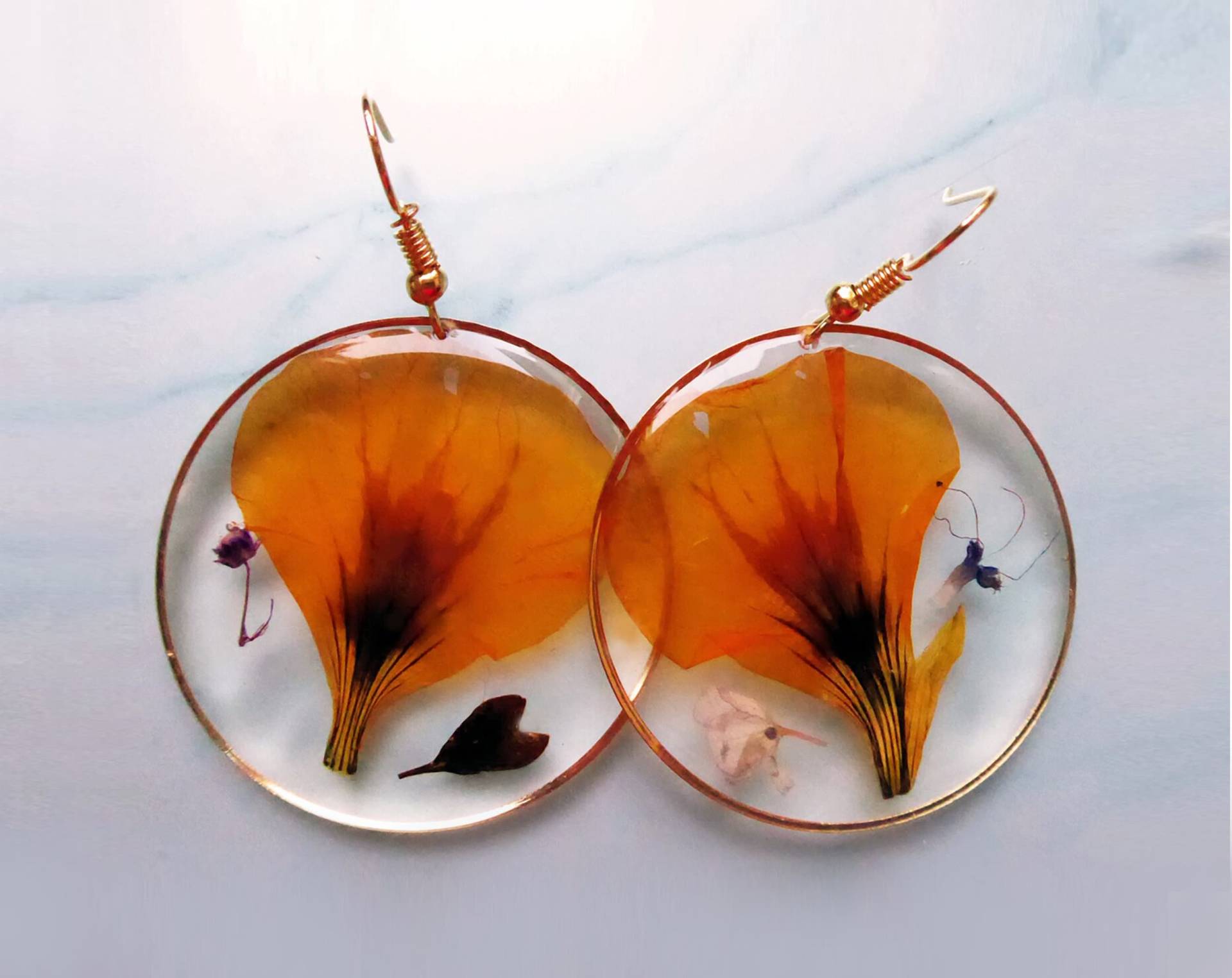 Gelbe Blumen Ohrringe, Naturschmuck, Muttertag Geschenk von julialinjewelry