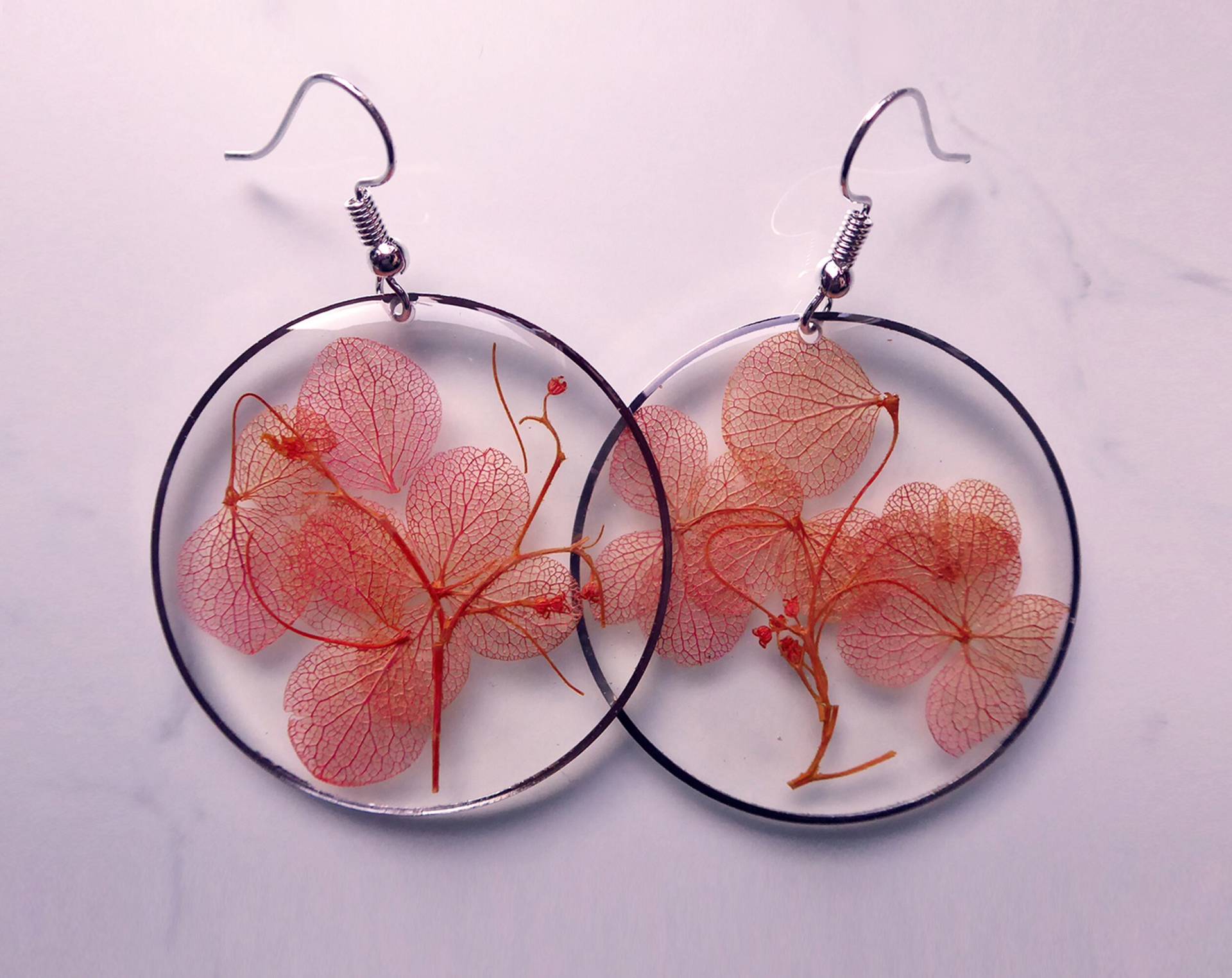 Rosafarbene Blumen-Silberohrringe Für Damen von julialinjewelry