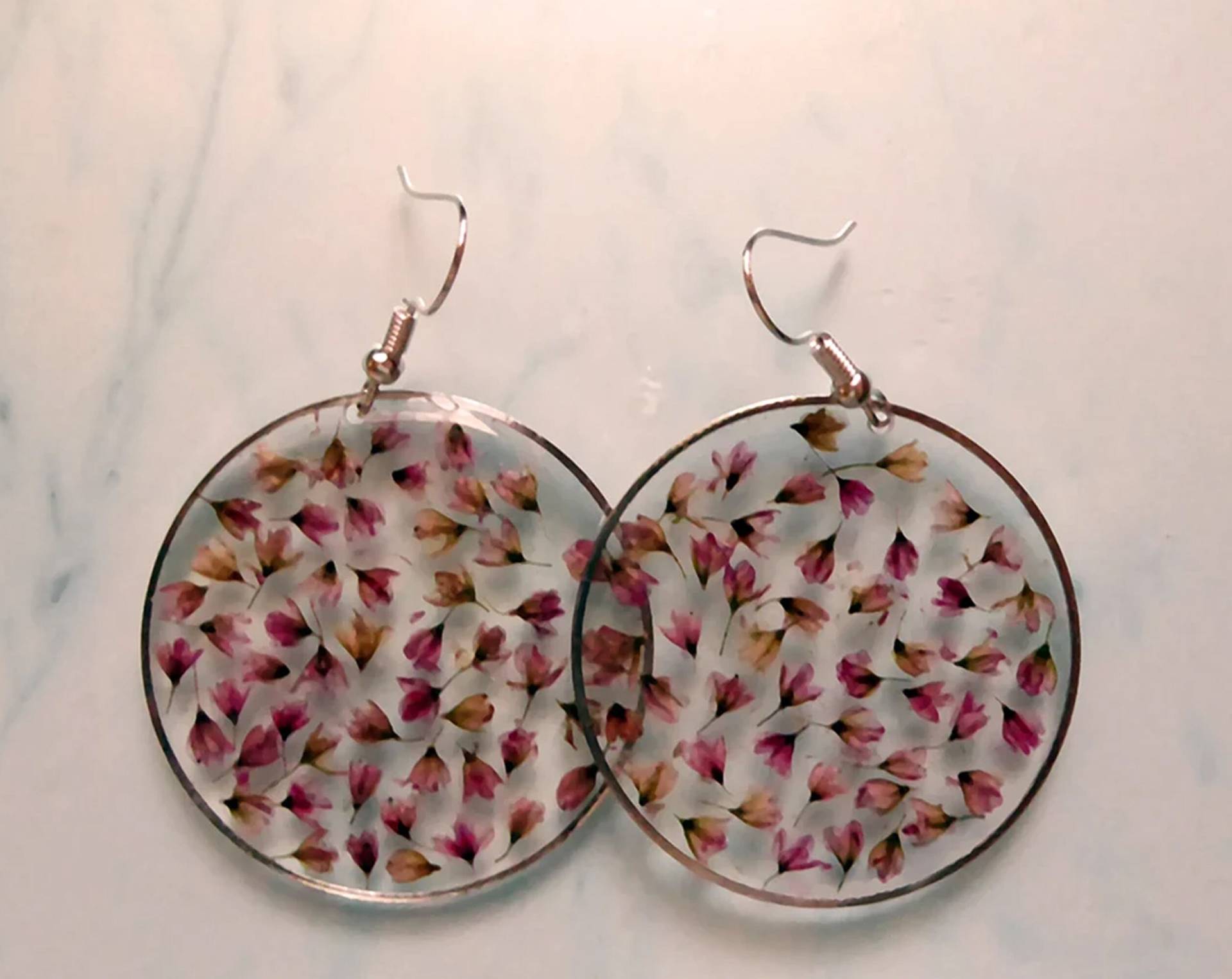 Rote Blume Handgemachte Ohrringe, Blumenschmuck Geschenk Für Sie von julialinjewelry