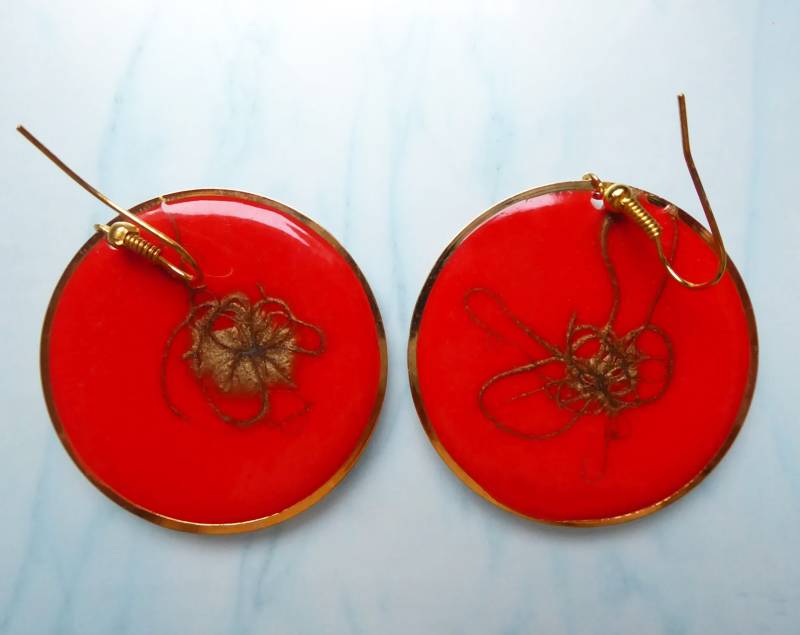 Rote Handgefertigte Ohrringe 4 cm, Geschenk Für Damen von julialinjewelry