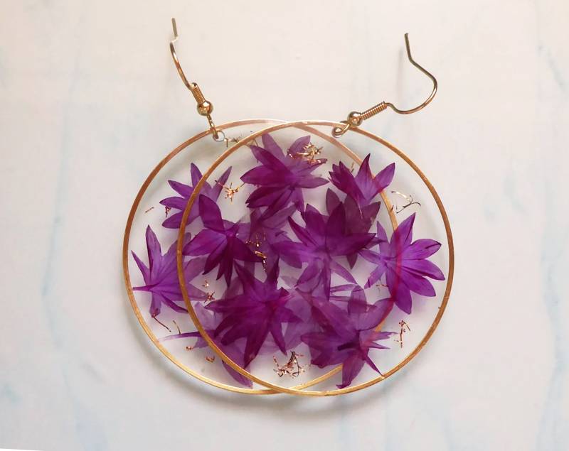 Rote Kornblume Ohrringe, Statement Schmuck, Ohrringe Handgefertigt, Geschenk Für Sie von julialinjewelry